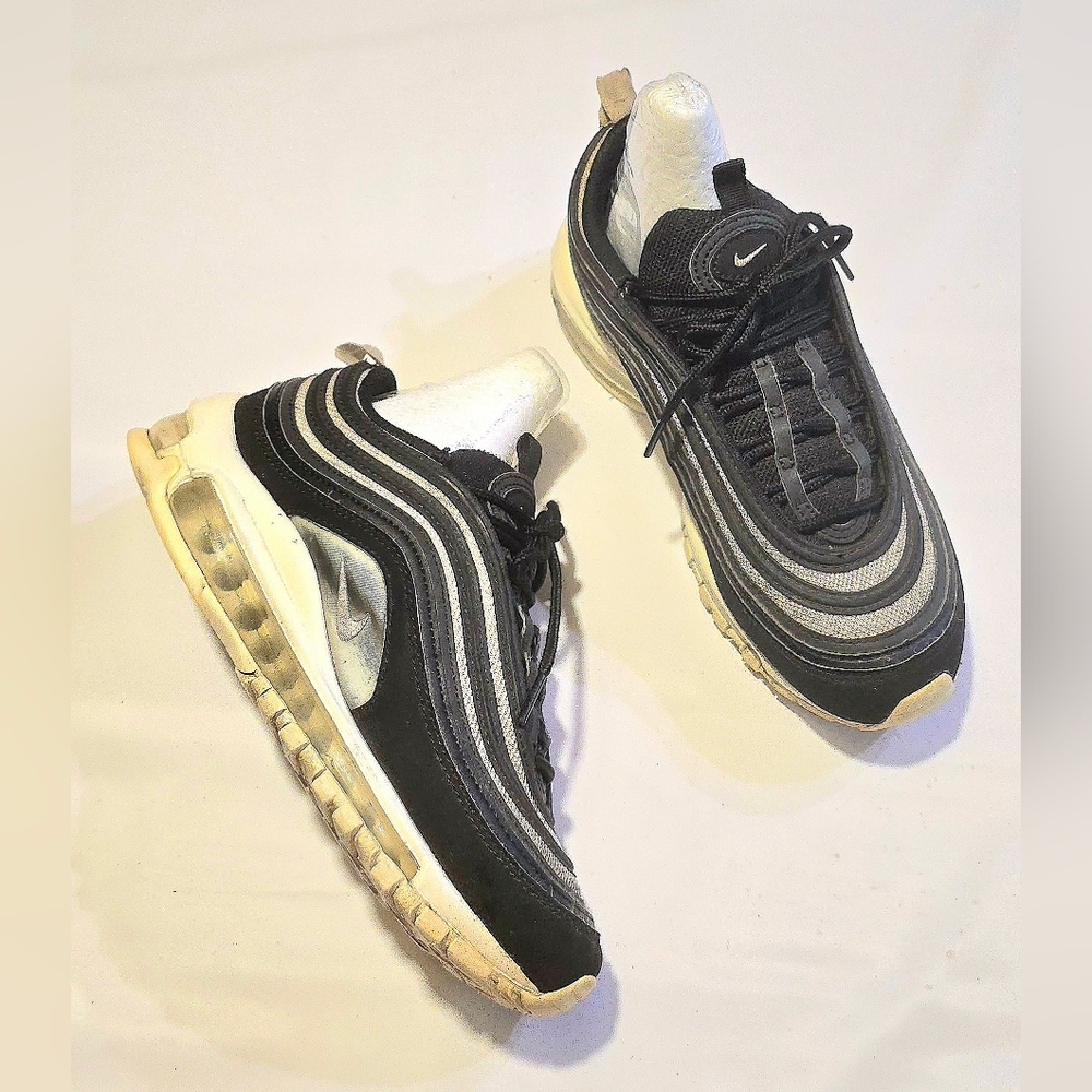 Nike Air Max 97 Women’s Sz 6.5 Black Platinum Wave Running Shoes